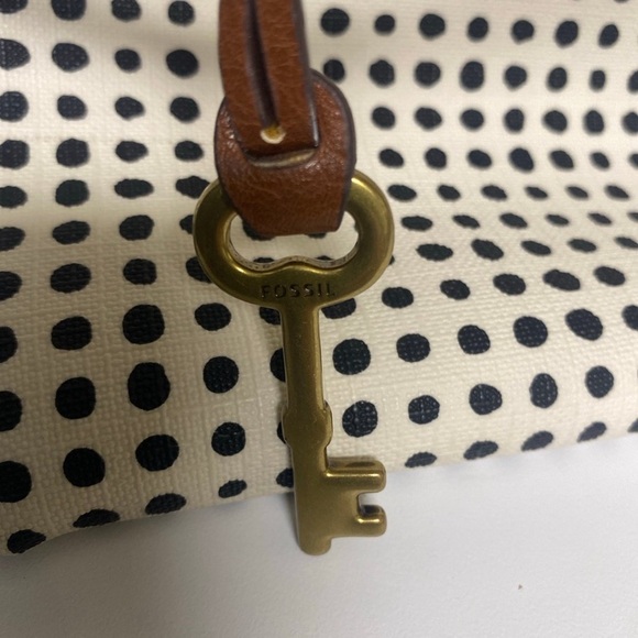 Fossil Brand Tote Bag And Matching Purse Polka Dot Set - Picture 6 of 8